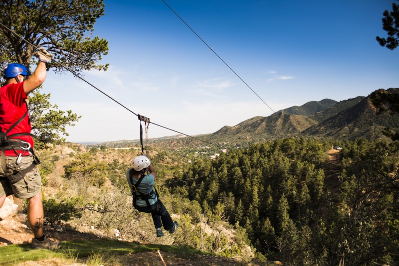Zip lining at Adventures Out West