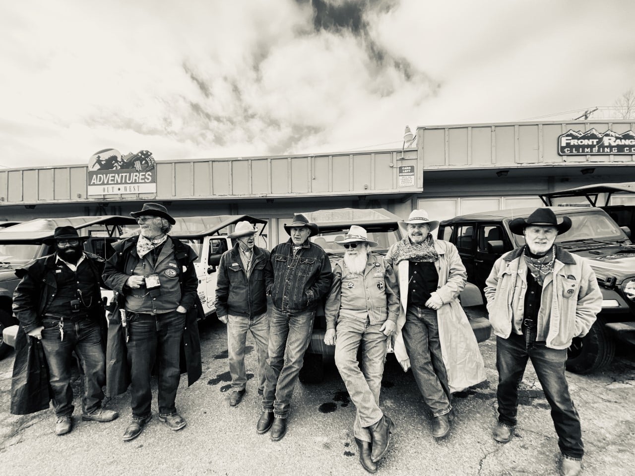 Group of cowboy Jeep drivers