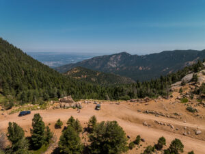 Dirt road with scenic lookout